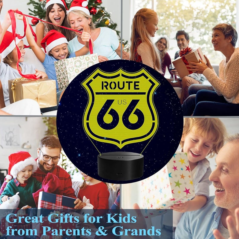 Posshe Route 66 Sign, Route 66 Gifts, 3D Night Light with 16 Colors Changing, Remote Control with Timer, Garage Sign Decor for Mancave, Men Room Decor for Holiday Birthday Christmas - Image 5
